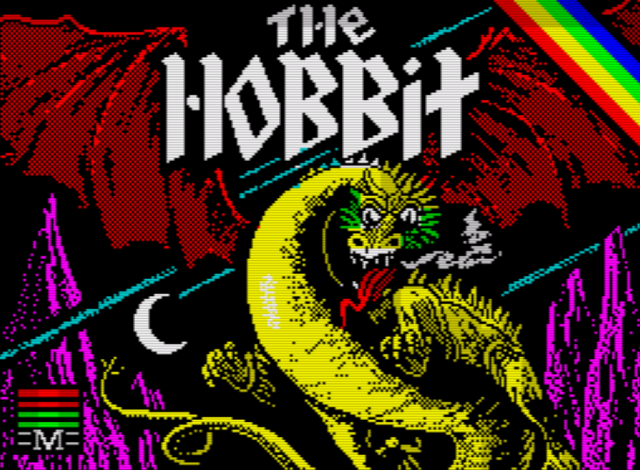 The Hobbit Text Adventure Title Screen (ZX Spectrum 128K)